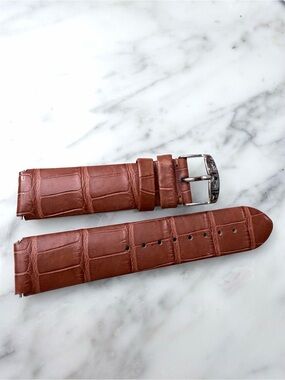 New Phillip Stein TESLAR exotic Alligator Woman’s Watch Band red brown  20 mm